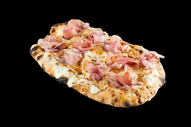 Pinsa armut, peynir ve prosciutto